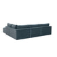 Willow 5-Piece Performance Velvet Modular Right Facing Sectional - Blue