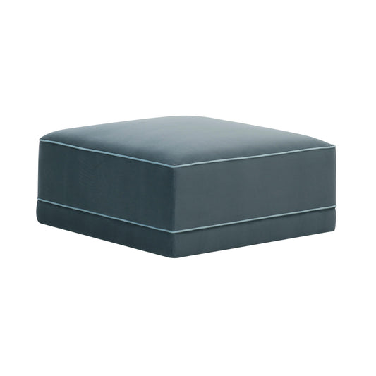 Willow Performance Velvet Modular Ottoman - Blue