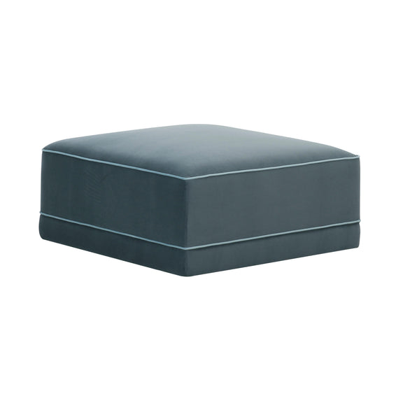 Willow Performance Velvet Modular Ottoman - Blue