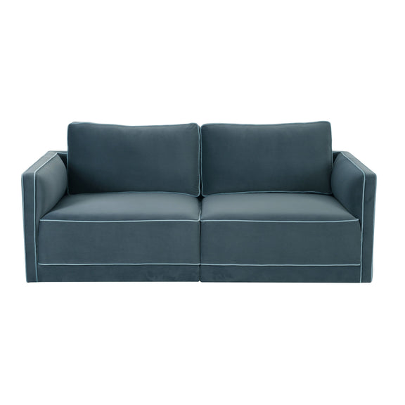 Willow 74" Performance Velvet Modular Loveseat - Blue