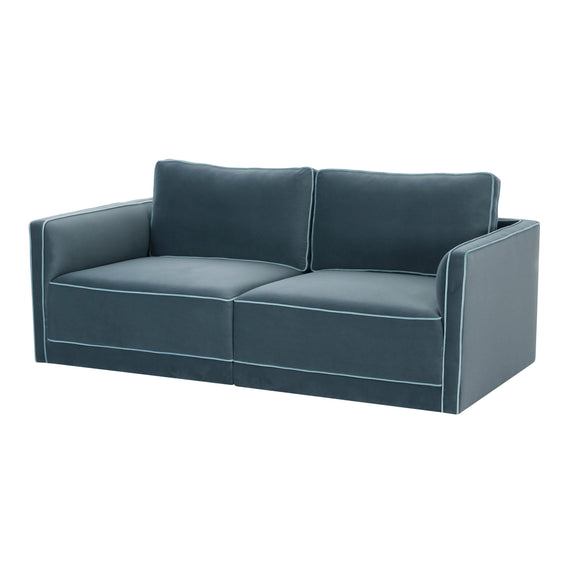 Willow 74" Performance Velvet Modular Loveseat - Blue