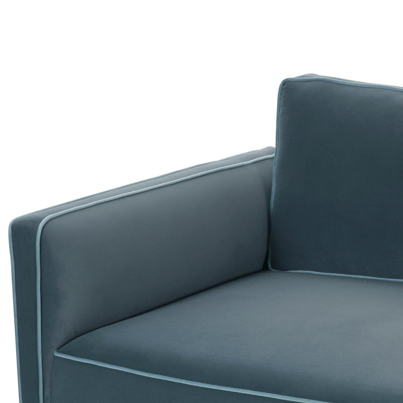 Willow 74" Performance Velvet Modular Loveseat - Blue