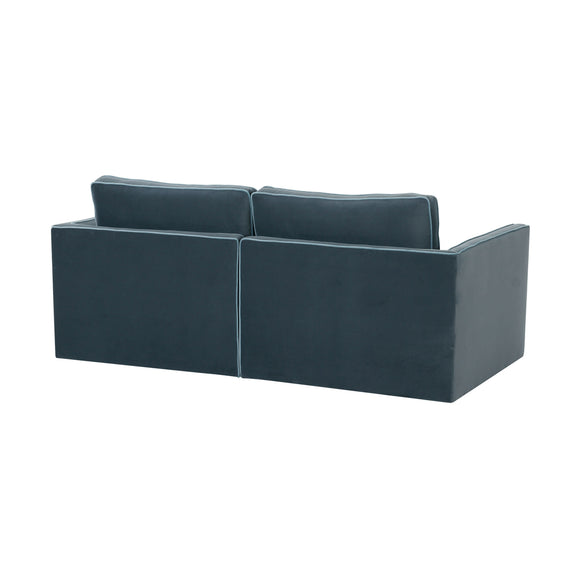 Willow 74" Performance Velvet Modular Loveseat - Blue