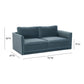 Willow 74" Performance Velvet Modular Loveseat - Blue