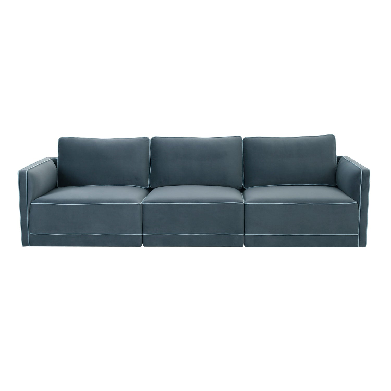 Willow 105" Performance Velvet Modular Sofa - Blue