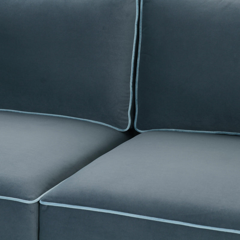 Willow 105" Performance Velvet Modular Sofa - Blue