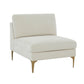 Serena Performance Velvet Modular Armless Chair - Cream