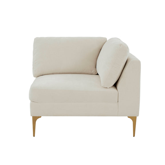 Serena Performance Velvet Modular Armless Chair - Cream