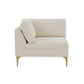Serena Performance Velvet Modular Armless Chair - Cream