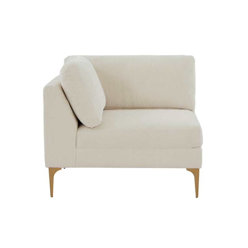 Serena Performance Velvet Modular Armless Chair - Cream