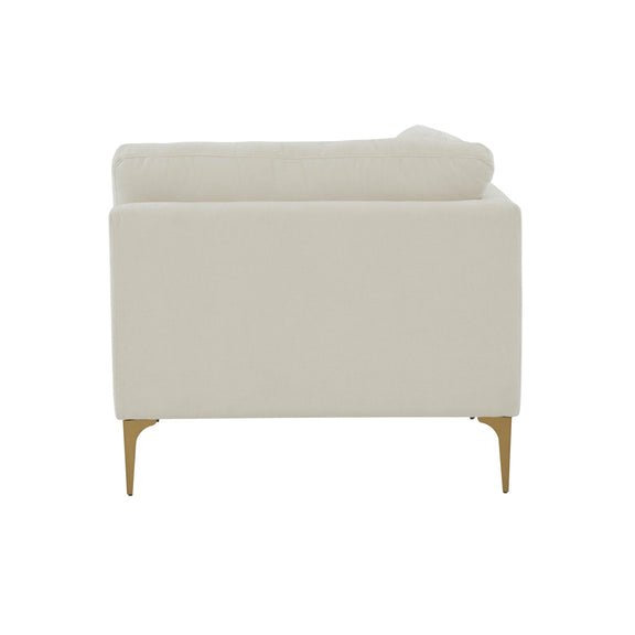 Serena Performance Velvet Modular Armless Chair - Cream