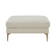 Serena Performance Velvet Ottoman - Cream
