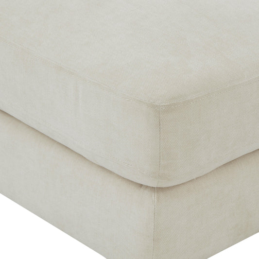 Serena Performance Velvet Ottoman - Cream