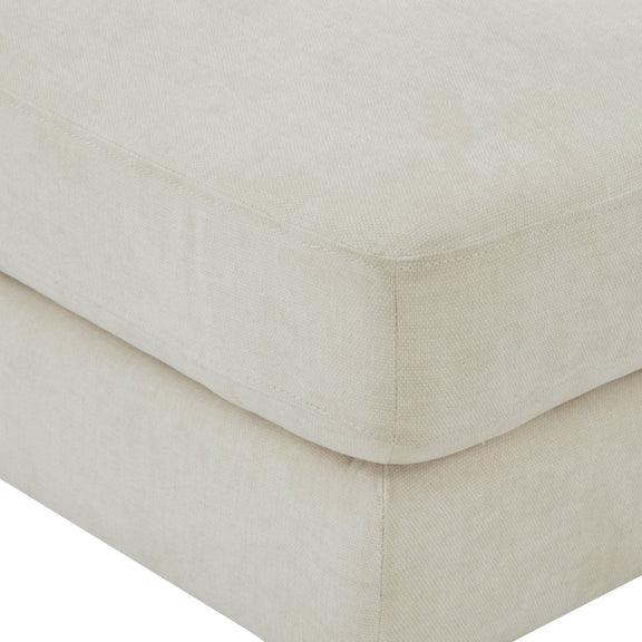 Serena Performance Velvet Ottoman - Cream