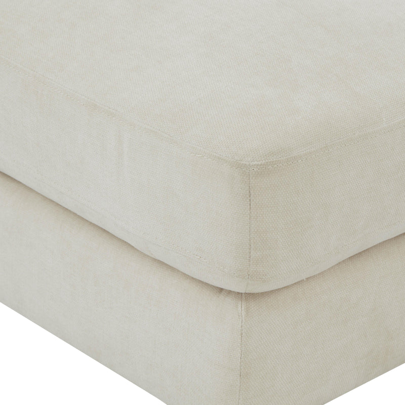 Serena Performance Velvet Ottoman - Cream