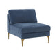 Serena Performance Velvet Modular Armless Chair - Blue