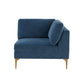Serena Performance Velvet Modular Armless Chair - Blue
