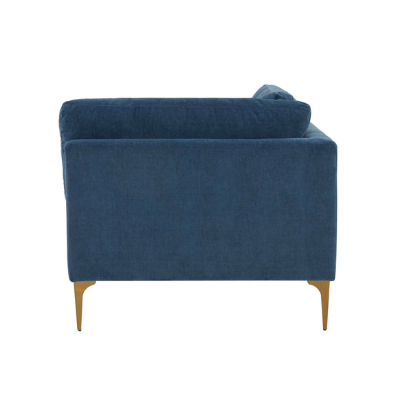 Serena Performance Velvet Modular Armless Chair - Blue