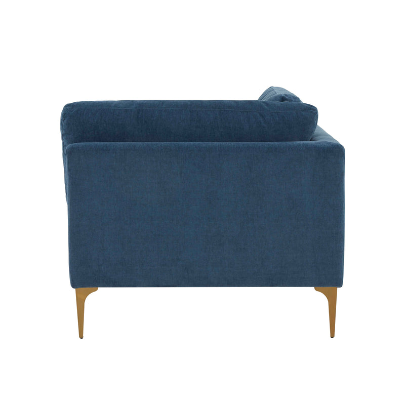 Serena Performance Velvet Modular Armless Chair - Blue