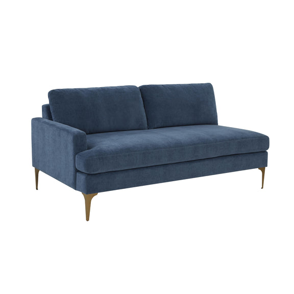 Serena 68" Performance Velvet Modular Loveseat - Blue / LAF