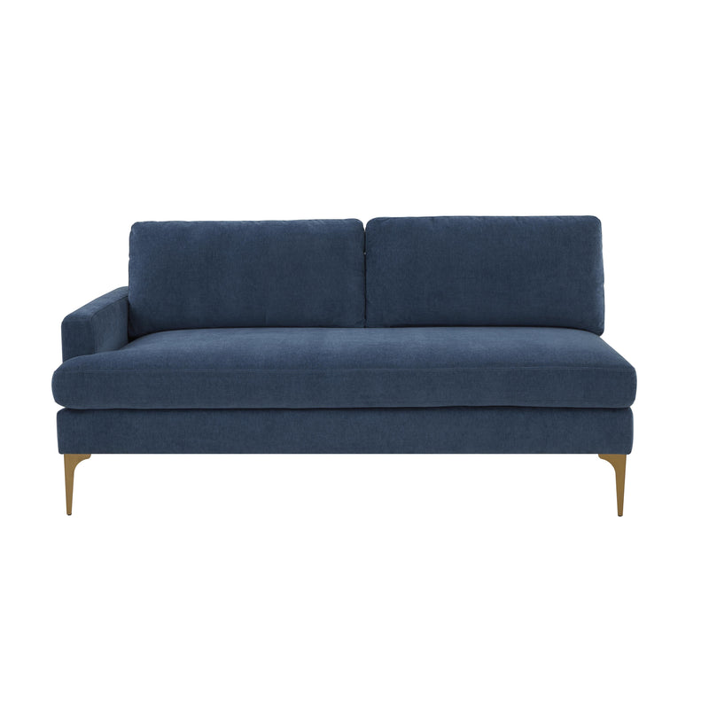 Serena 68" Performance Velvet Modular Loveseat - Blue / LAF