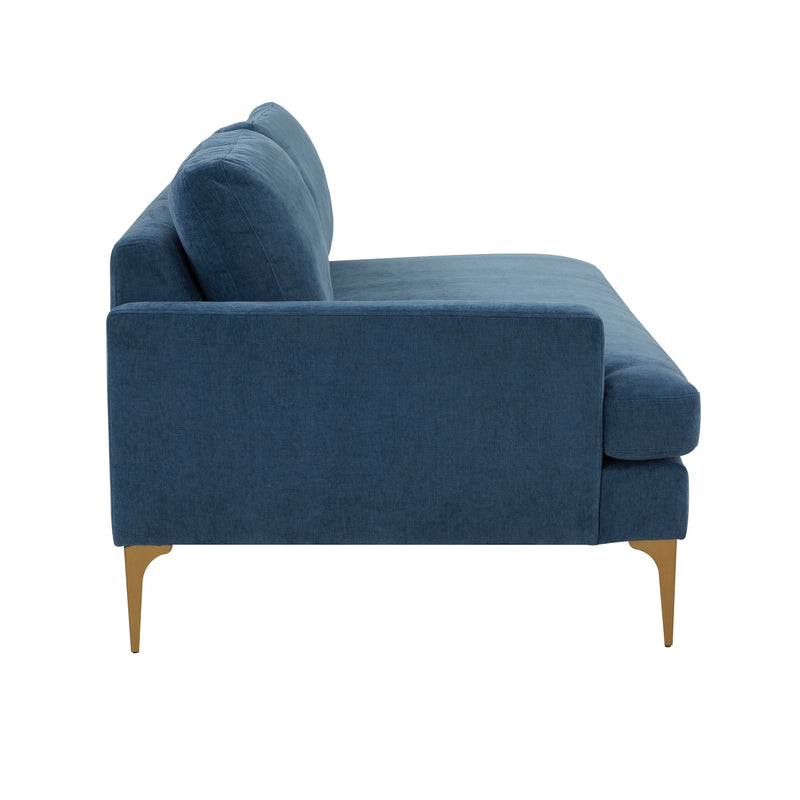 Serena 68" Performance Velvet Modular Loveseat - Blue / LAF
