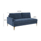 Serena 68" Performance Velvet Modular Loveseat - Blue / LAF