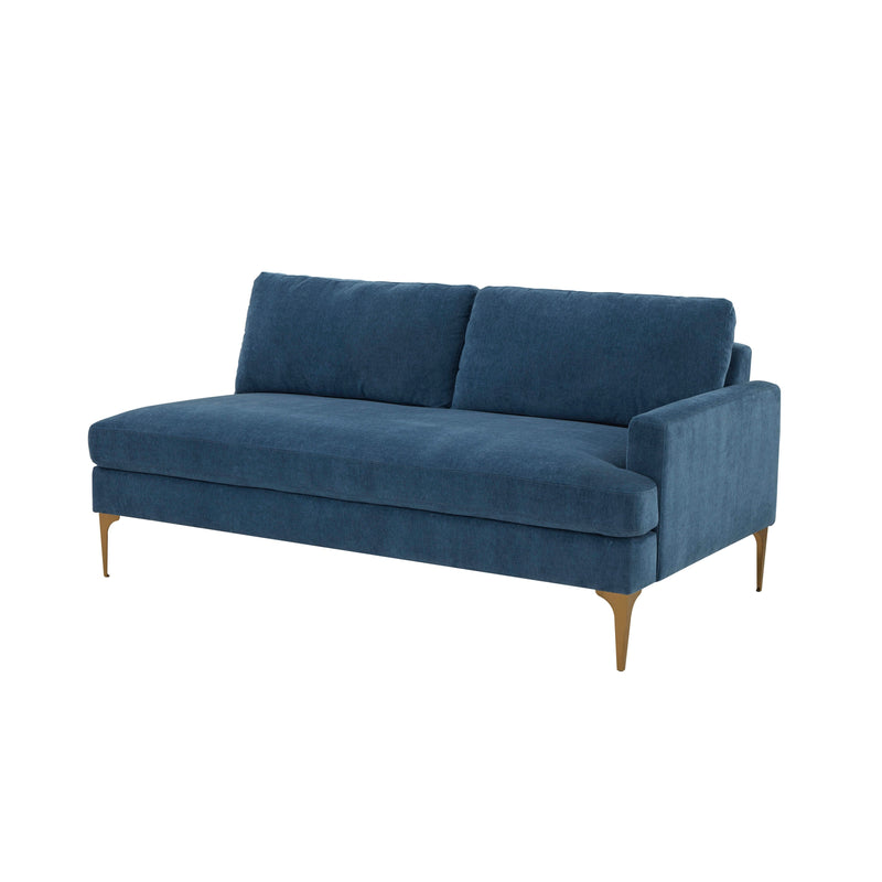 Serena 68" Performance Velvet Modular Loveseat - Blue / RAF