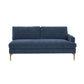 Serena 68" Performance Velvet Modular Loveseat - Blue / RAF