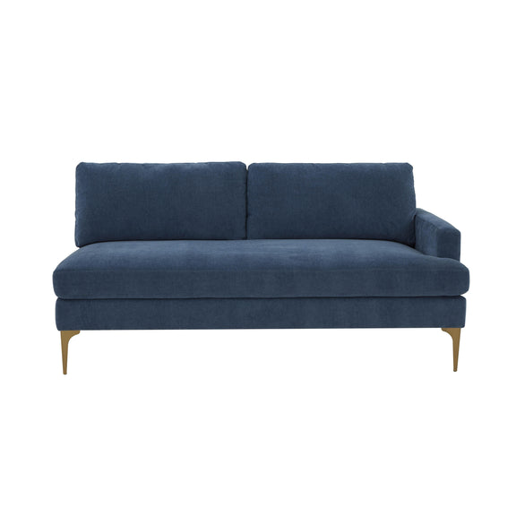 Serena 68" Performance Velvet Modular Loveseat - Blue / RAF