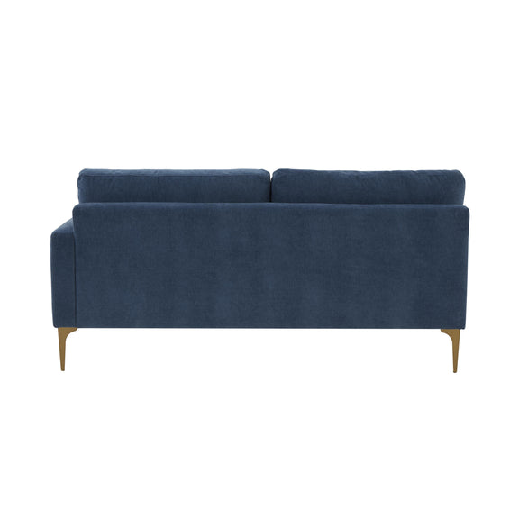 Serena 68" Performance Velvet Modular Loveseat - Blue / RAF