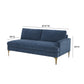 Serena 68" Performance Velvet Modular Loveseat - Blue / RAF