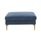 Serena Performance Velvet Ottoman - Blue