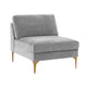 Serena Performance Velvet Modular Armless Chair - Grey