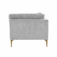 Serena Performance Velvet Modular Armless Chair - Grey