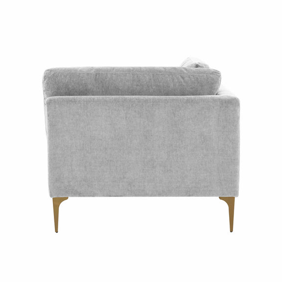 Serena Performance Velvet Modular Armless Chair - Grey