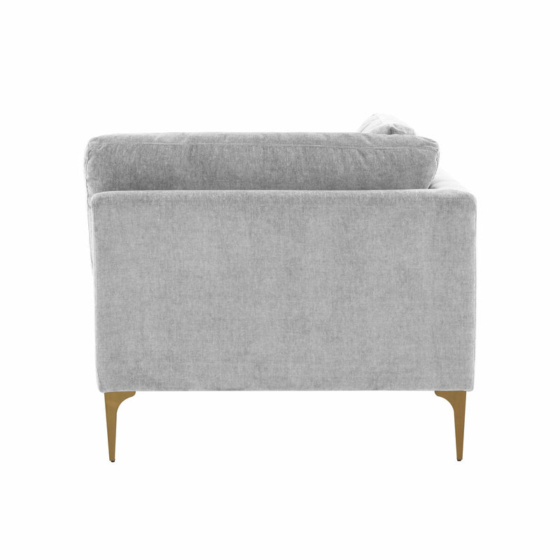 Serena Performance Velvet Modular Armless Chair - Grey