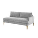 Serena 68" Performance Velvet Modular Loveseat - Grey / RAF