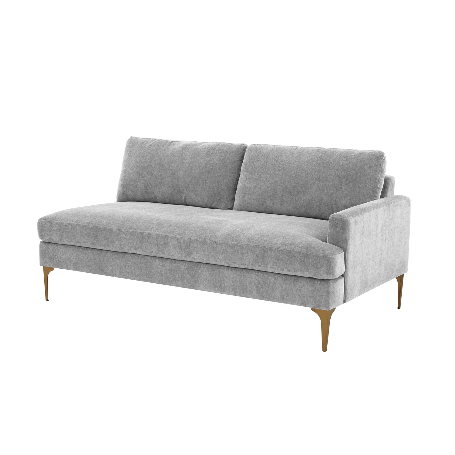 Serena 68" Performance Velvet Modular Loveseat - Grey / RAF