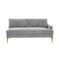 Serena 68" Performance Velvet Modular Loveseat - Grey / RAF