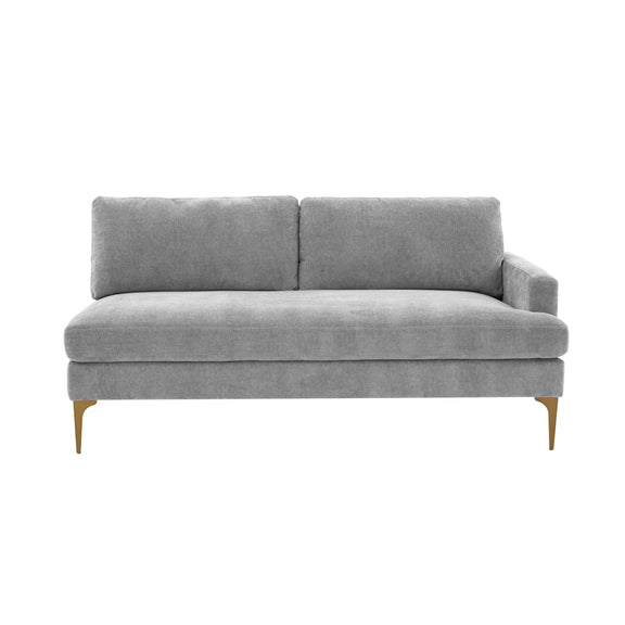Serena 68" Performance Velvet Modular Loveseat - Grey / RAF