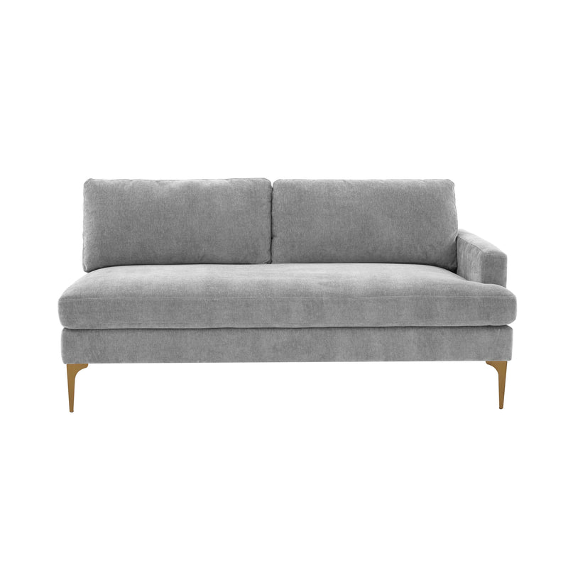 Serena 68" Performance Velvet Modular Loveseat - Grey / RAF