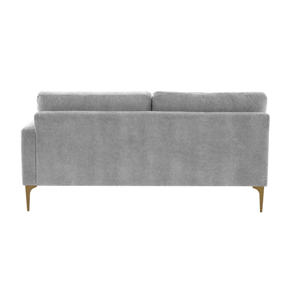 Serena 68" Performance Velvet Modular Loveseat - Grey / RAF