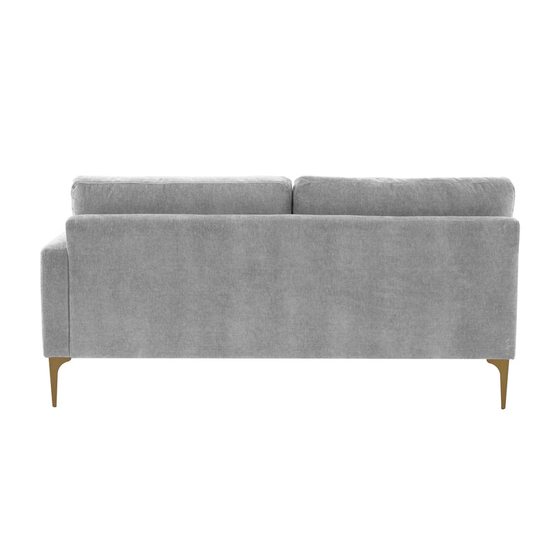 Serena 68" Performance Velvet Modular Loveseat - Grey / RAF