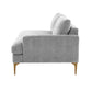 Serena 68" Performance Velvet Modular Loveseat - Grey / RAF