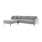 Serena 3-Piece Performance Velvet Chaise Sectional - Grey / LAF