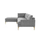Serena 3-Piece Performance Velvet Chaise Sectional - Grey / LAF