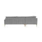 Serena 3-Piece Performance Velvet Chaise Sectional - Grey / LAF