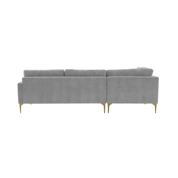 Serena 3-Piece Performance Velvet Chaise Sectional - Grey / LAF