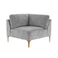 Serena Performance Velvet Modular Corner Seat - Grey